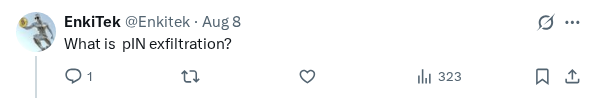 Captured screenshot of the reply by @Enkitek