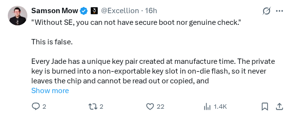 Captured screenshot of the reply by @Excellion