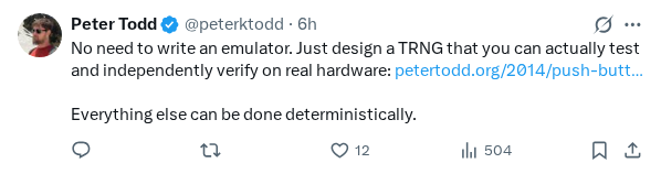 Captured screenshot of the reply by @peterktodd