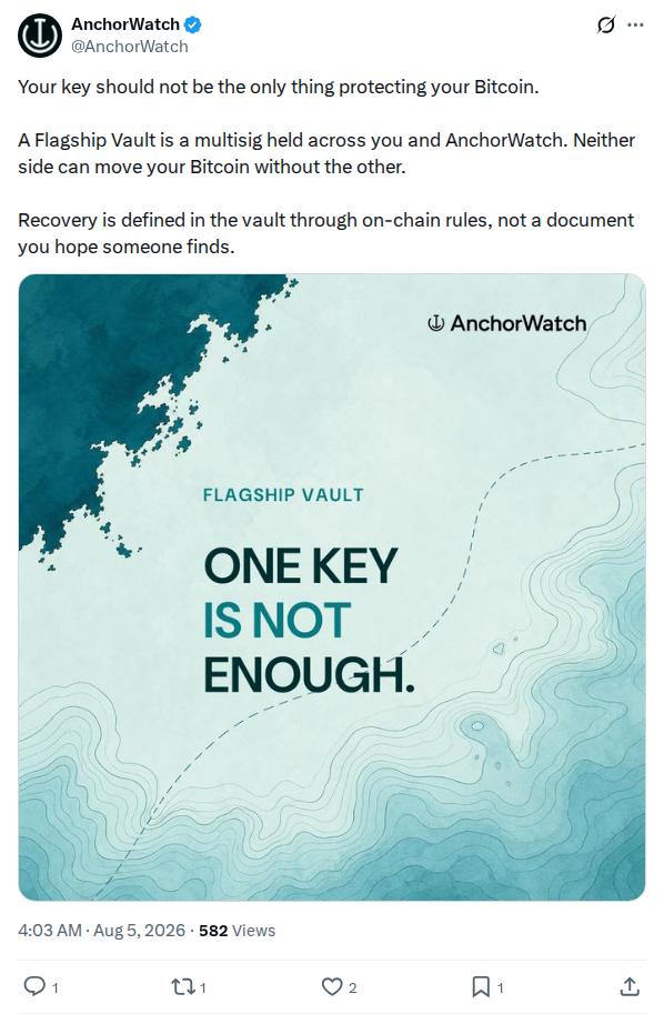 Captured screenshot of the post by @AnchorWatch