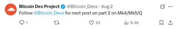Captured screenshot of the post by @Bitcoin_Devs