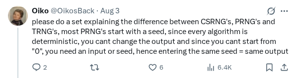 Captured screenshot of the reply by @OikosBack