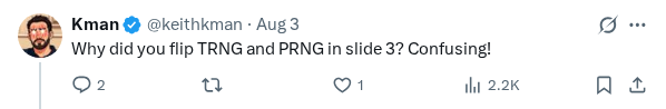 Captured screenshot of the reply by @keithkman