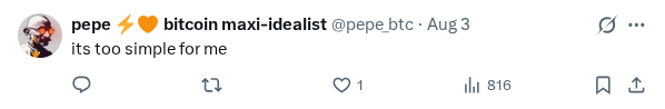 Captured screenshot of the reply by @pepe_btc