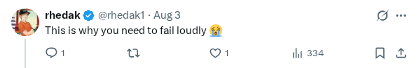Captured screenshot of the reply by @rhedak1