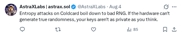 Captured screenshot of the reply by @AstraXLabs