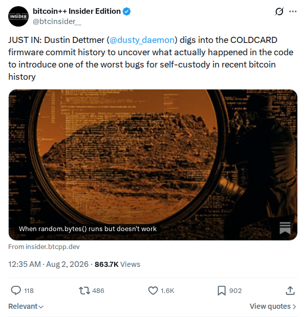 Captured screenshot: Btcpp Dettmer Analysis Announcement