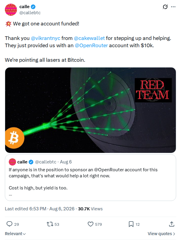 Captured screenshot: Red Team inference sponsorship