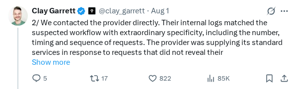 Captured screenshot of the post by @clay_garrett