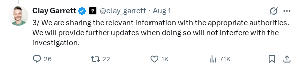 Captured screenshot of the post by @clay_garrett