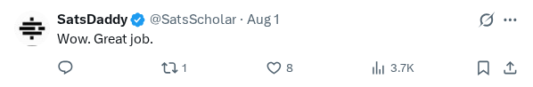 Captured screenshot of the reply by @SatsScholar