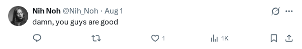 Captured screenshot of the reply by @Nih_Noh