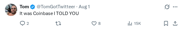 Captured screenshot of the reply by @TomGotTwitteer