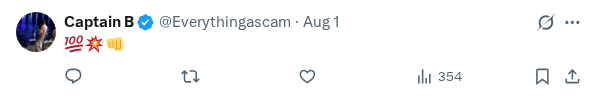 Captured screenshot of the reply by @Everythingascam