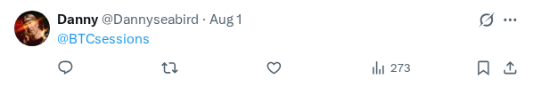 Captured screenshot of the reply by @Dannyseabird