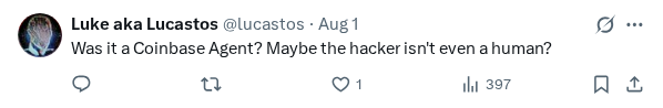 Captured screenshot of the reply by @lucastos