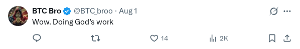 Captured screenshot of the reply by @BTC_broo