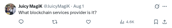 Captured screenshot of the reply by @JuicyMagiK