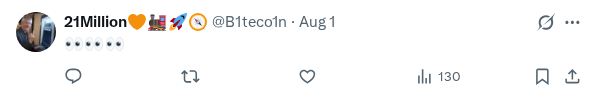 Captured screenshot of the reply by @B1teco1n