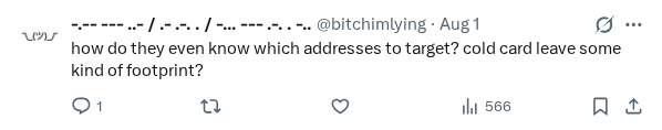 Captured screenshot of the reply by @bitchimlying