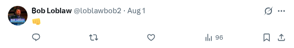 Captured screenshot of the reply by @loblawbob2