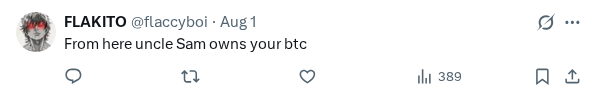 Captured screenshot of the reply by @flaccyboi