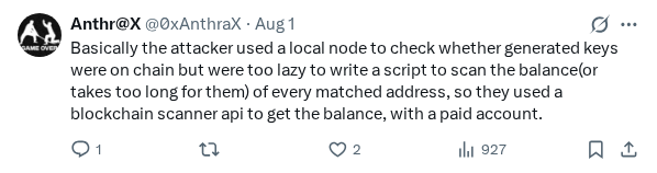 Captured screenshot of the reply by @0xAnthraX