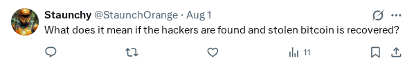 Captured screenshot of the reply by @StaunchOrange