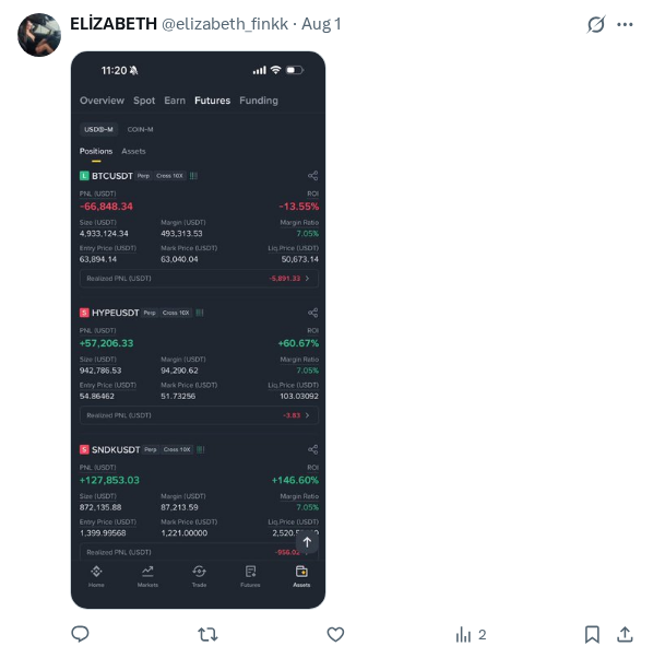 Captured screenshot of the reply by @elizabeth_finkk