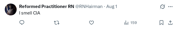 Captured screenshot of the reply by @RNHairman