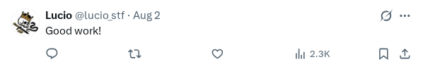 Captured screenshot of the reply by @lucio_stf