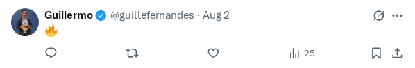 Captured screenshot of the reply by @guillefernandes