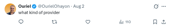 Captured screenshot of the reply by @OurielOhayon