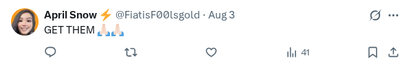 Captured screenshot of the reply by @FiatisF00lsgold
