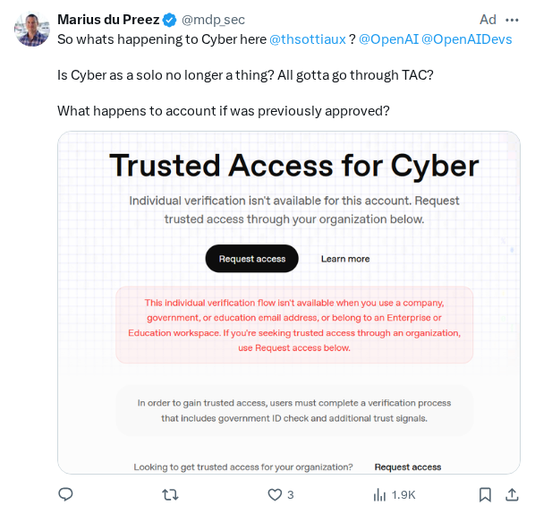 Captured screenshot of the reply by @mdp_sec