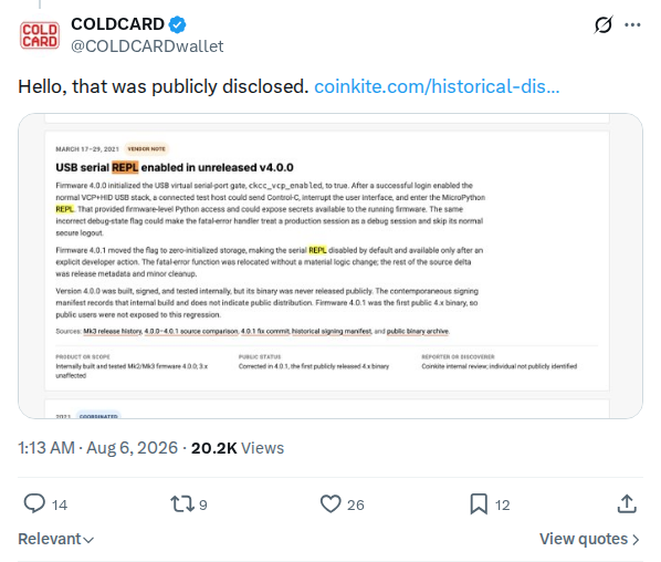 Captured screenshot: Historical-disclosure reply