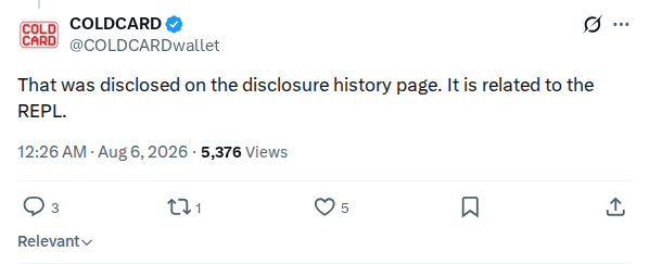 Captured screenshot: REPL disclosure reply