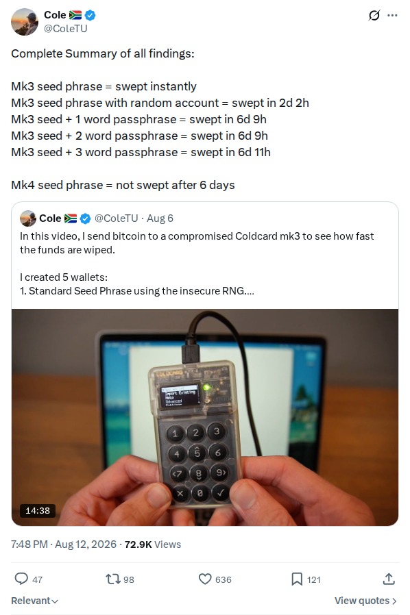 Captured screenshot: Complete summary of honeypot sweep findings