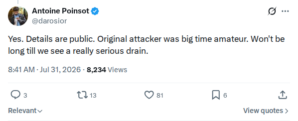 Captured screenshot: Prediction of a more serious drain
