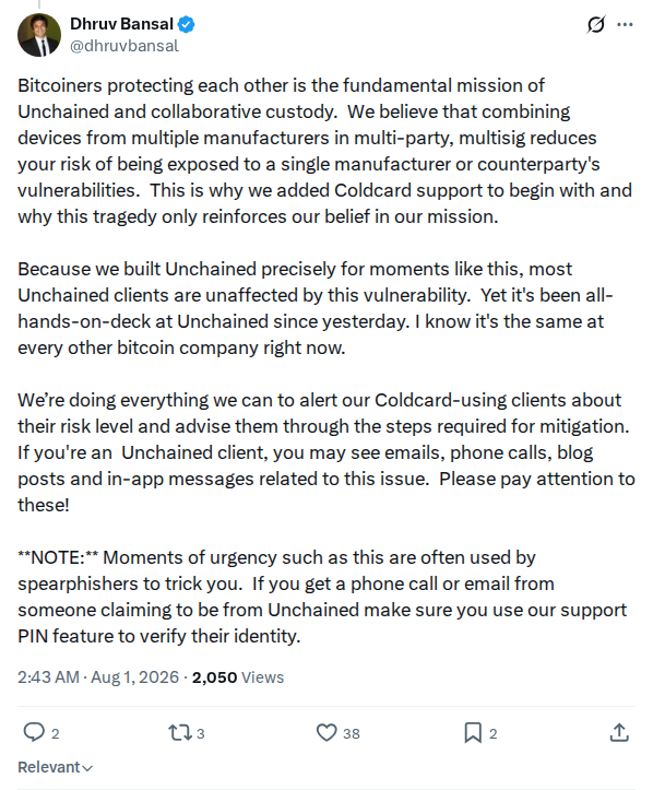 Captured screenshot: Layered-security response, part 2