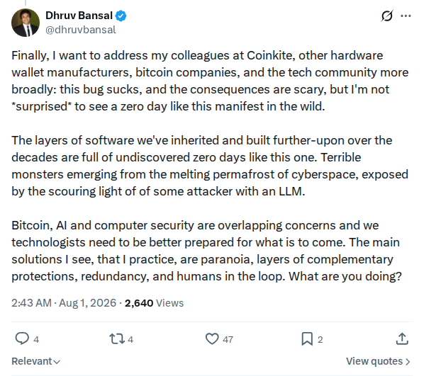 Captured screenshot: Layered security response