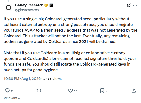 Captured screenshot: Single-sig migration guidance
