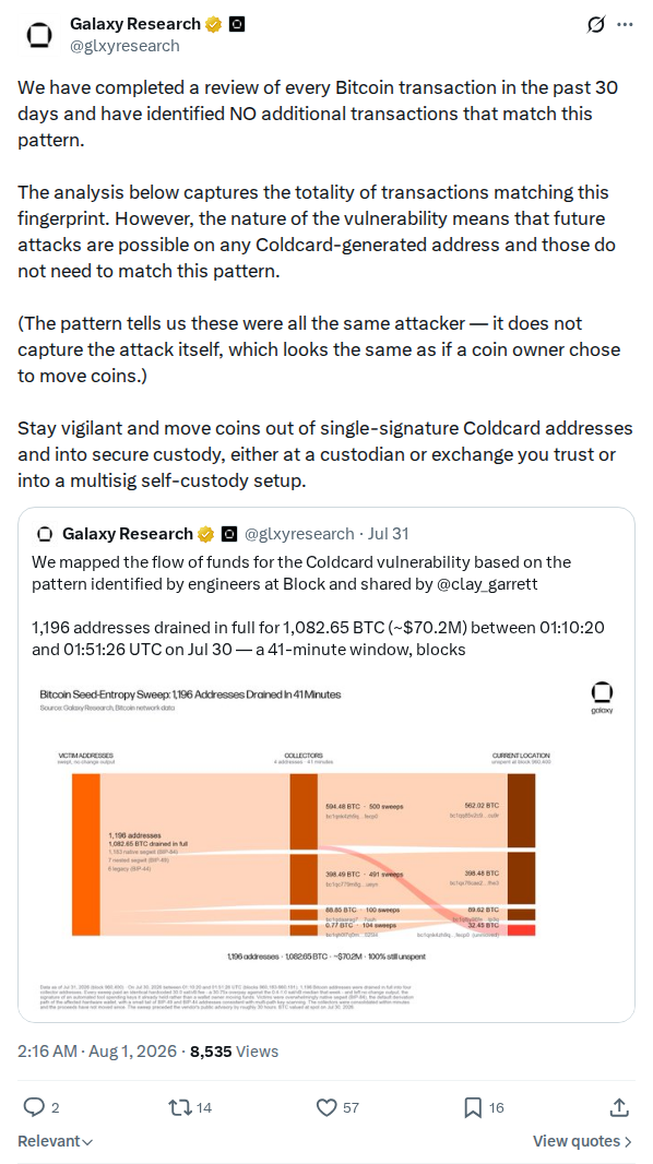 Captured screenshot: Totality of matching transactions and future attack warning
