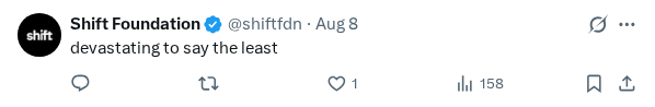 Captured screenshot of the reply by @shiftfdn