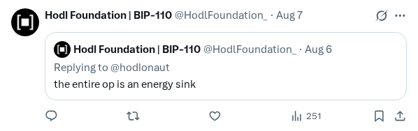 Captured screenshot of the reply by @HodlFoundation_