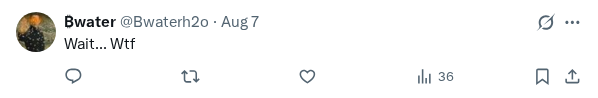 Captured screenshot of the reply by @Bwaterh2o
