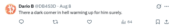 Captured screenshot of the reply by @DB4S3D