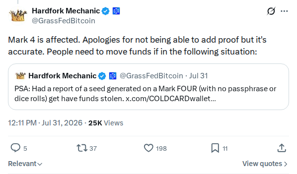 Captured screenshot: Mk4 is affected