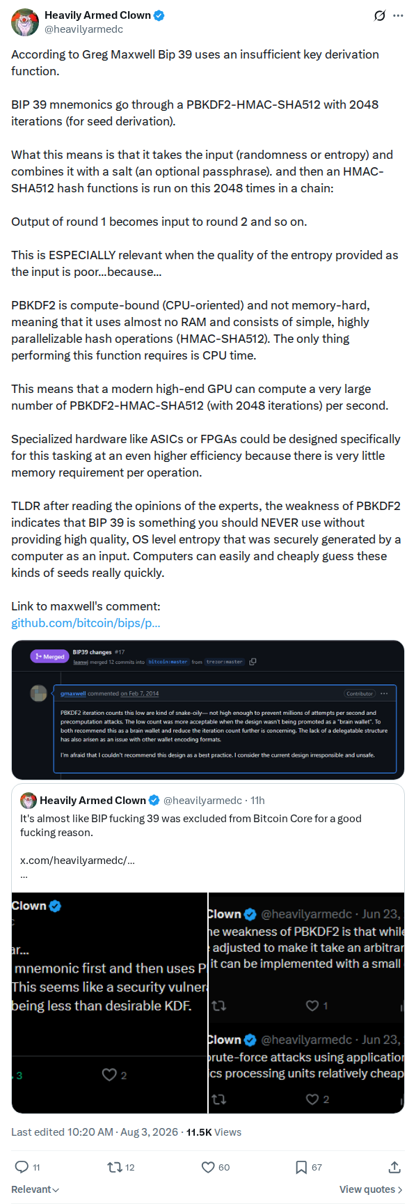Captured screenshot: BIP39 PBKDF2 weakness explainer