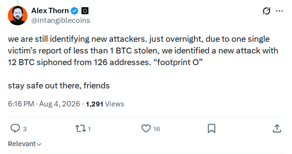 Captured screenshot: New footprint O from a small victim report